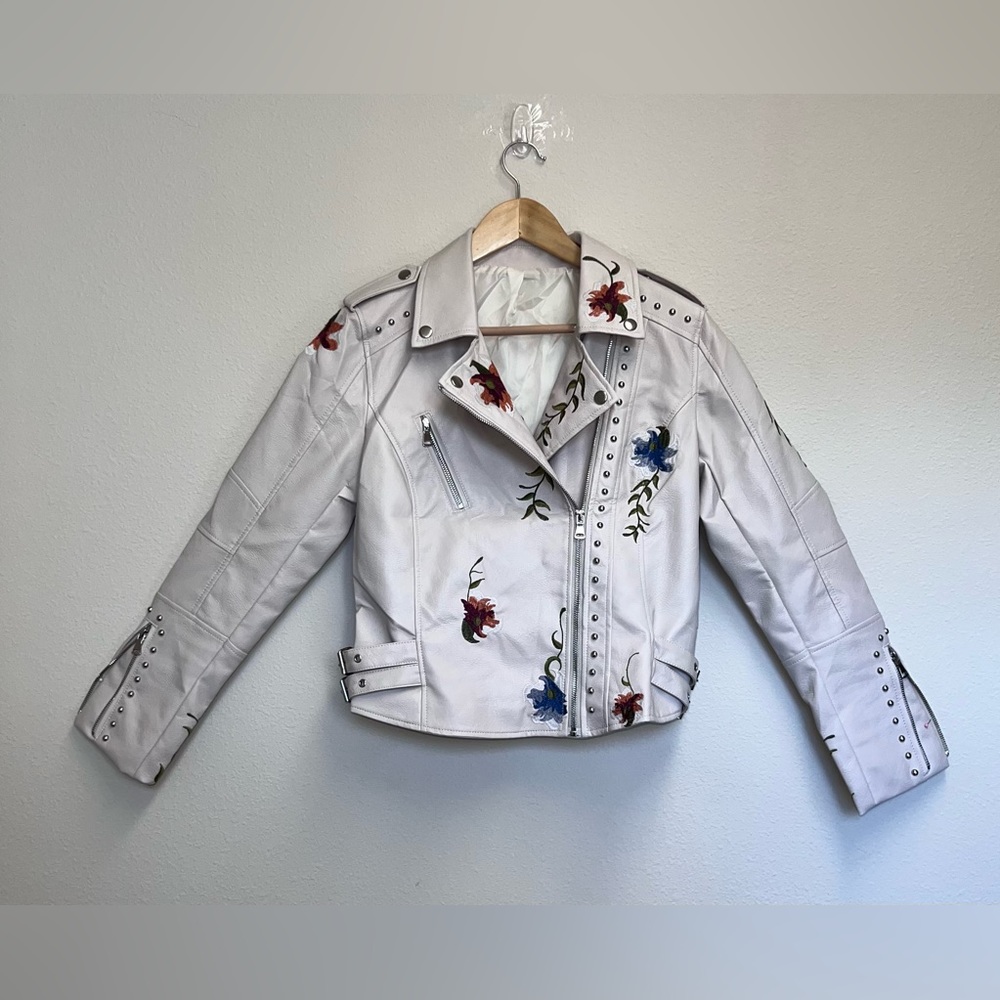 Floral Leather Jacket